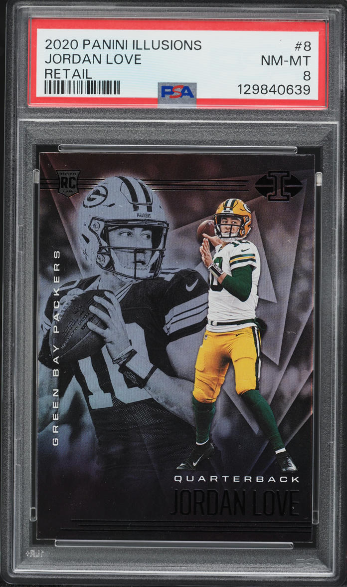 2020 Panini Illusions Retail Jordan Love ROOKIE #8 PSA 8 NM-MT