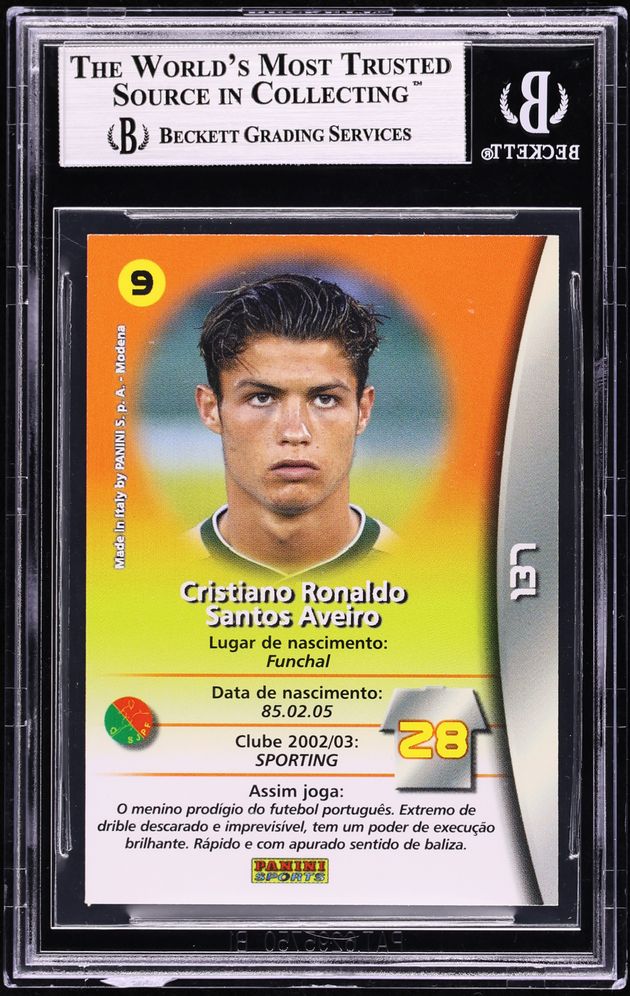 2003 Panini Sports Mega Craques Cristiano Ronaldo ROOKIE #137 BGS 9 MINT