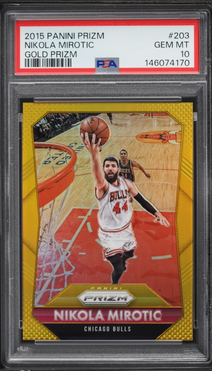 2015 Panini Prizm Gold Nikola Mirotic /10 #203 PSA 10 GEM MINT
