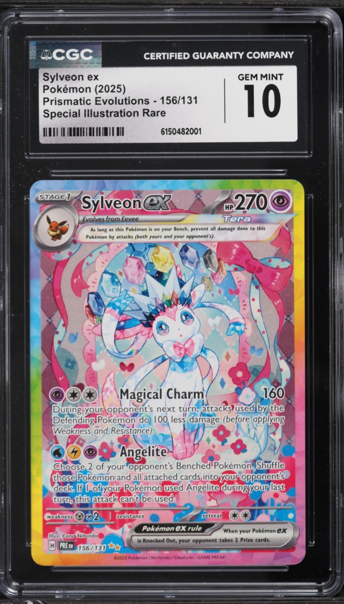 2025 Pokemon Scarlet & Violet Prismatic Evolutions SIR Sylveon Ex #156 CGC 10 GEM MINT