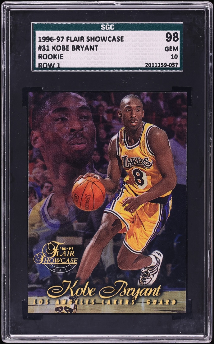 1996 Flair Showcase Row 1 Kobe Bryant ROOKIE #31 SGC 10 GEM MINT
