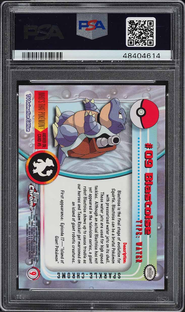 2000 Topps Chrome Pokemon Series 1 Sparkle Blastoise #9 PSA 10 GEM MINT