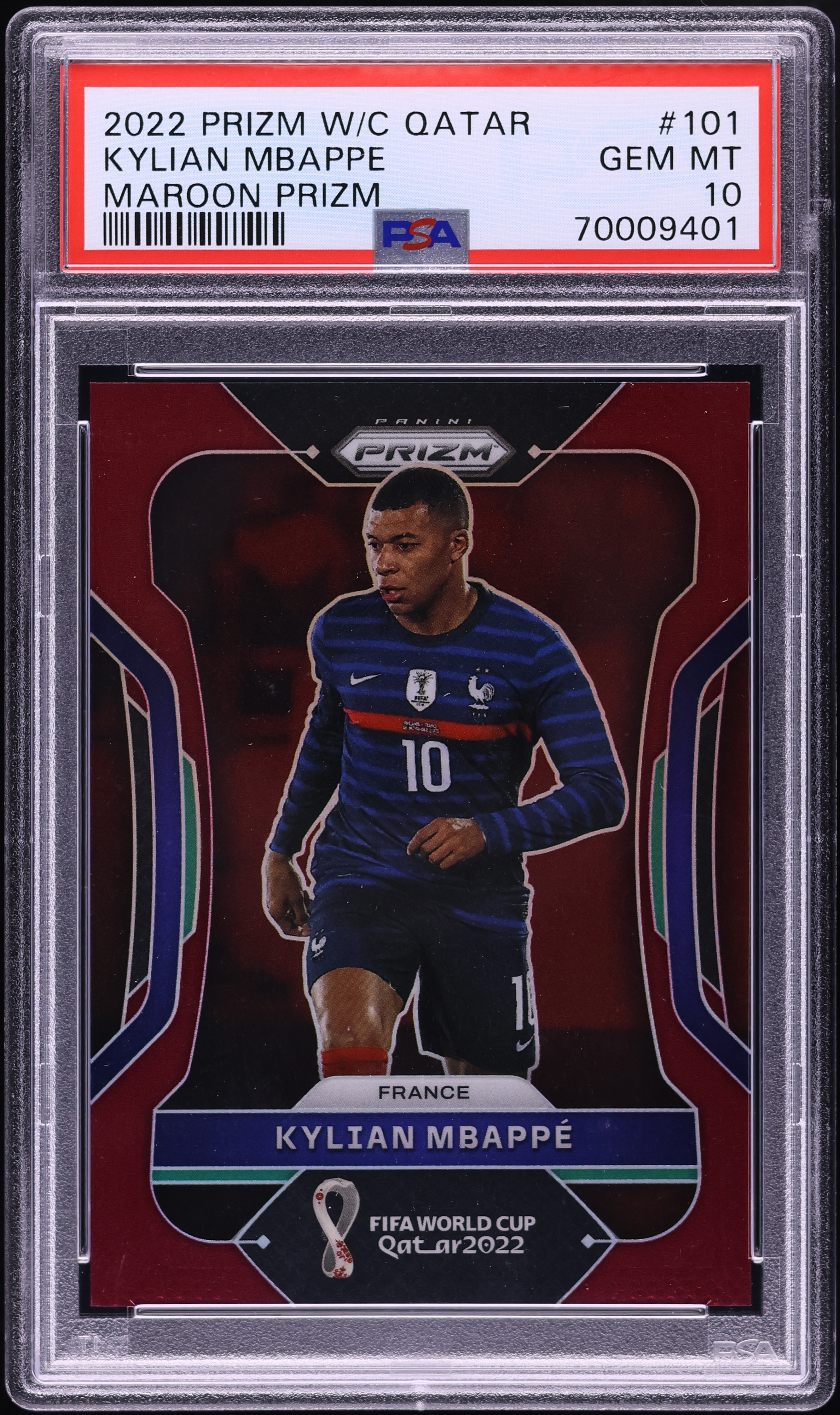 その他 mbappe psa10 2022 Panini Prizm World Cup Qatar Maroon Kylian Mbappe /22