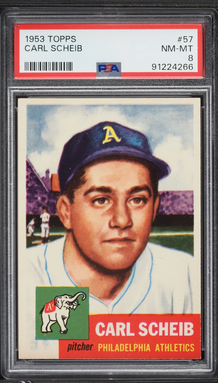 1953 Topps Carl Scheib #57 PSA 8 NM-MT