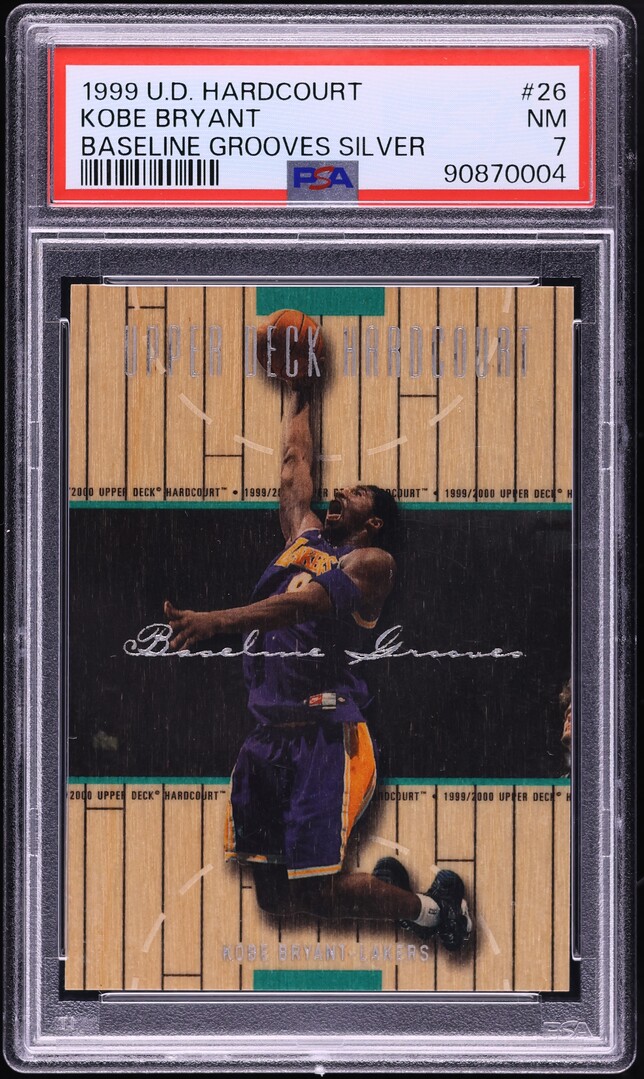 1999 Upper Deck Hardcourt Baseline Grooves Silver Kobe Bryant /50 #26 PSA 7 NRMT