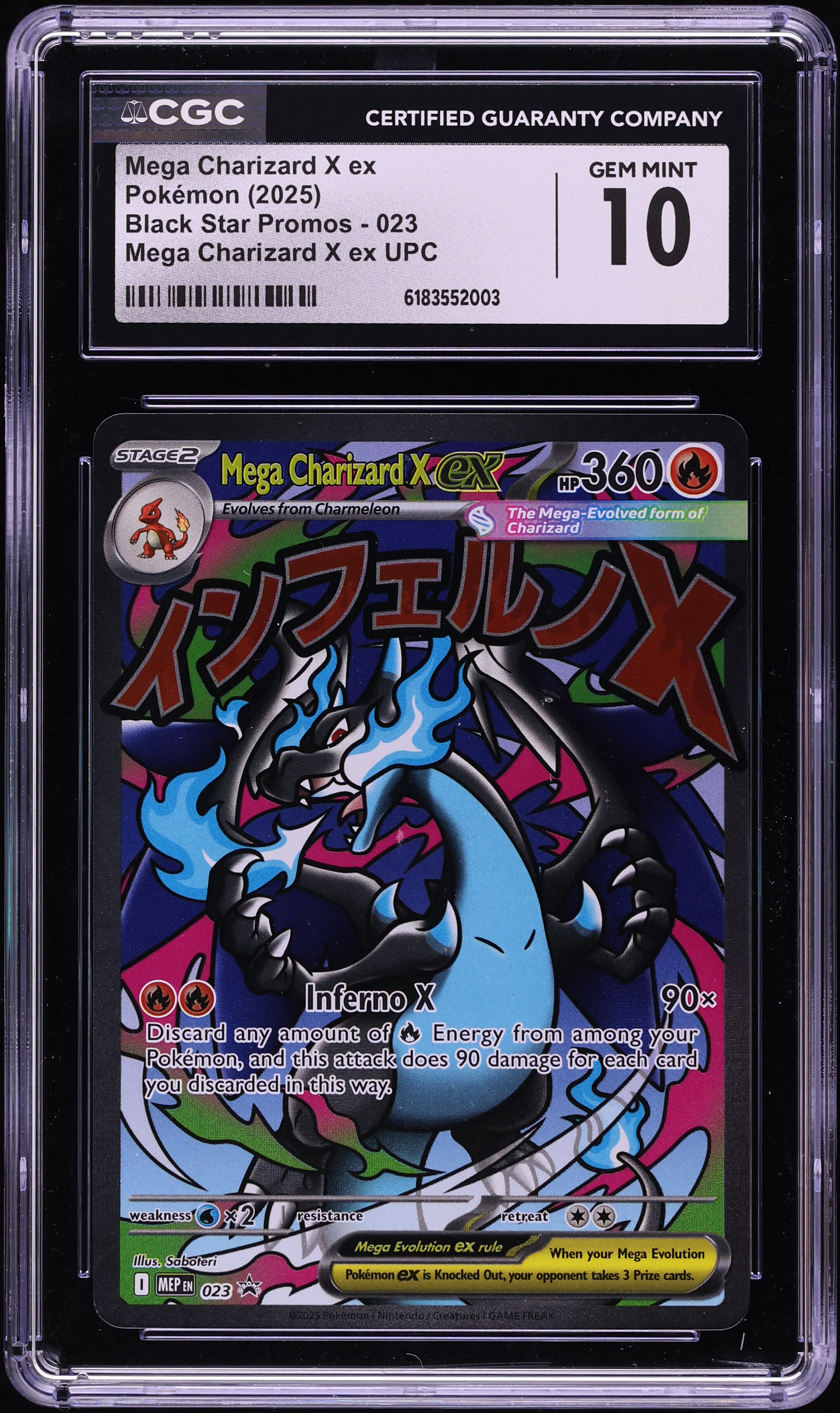 2025 Pokemon Mega Evolution Promo Ultra Premium Full Art Mega Charizard X ex #23 CGC 10 GEM