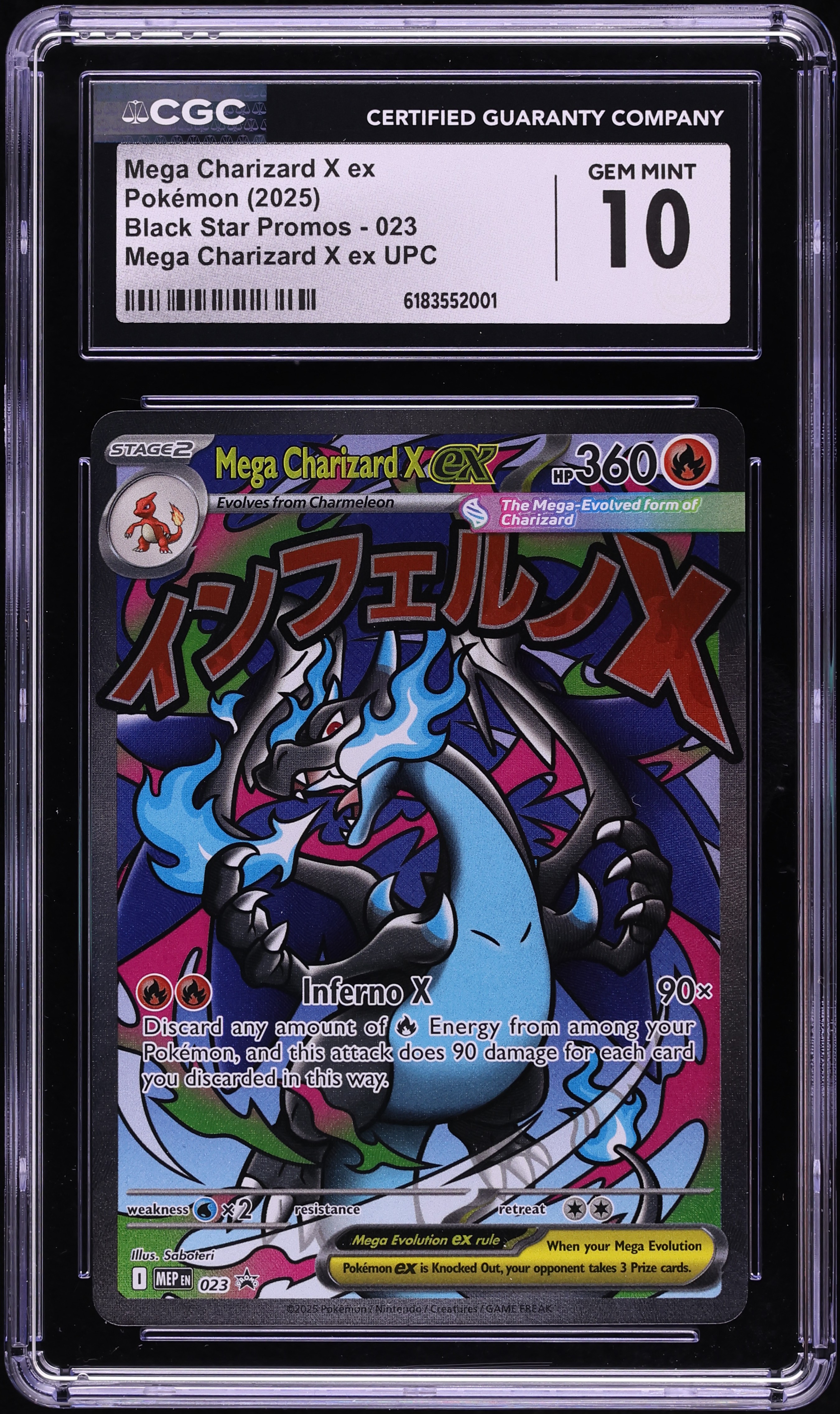 2025 Pokemon Mega Evolution Promo Ultra Premium Full Art Mega Charizard X ex #23 CGC 10 GEM