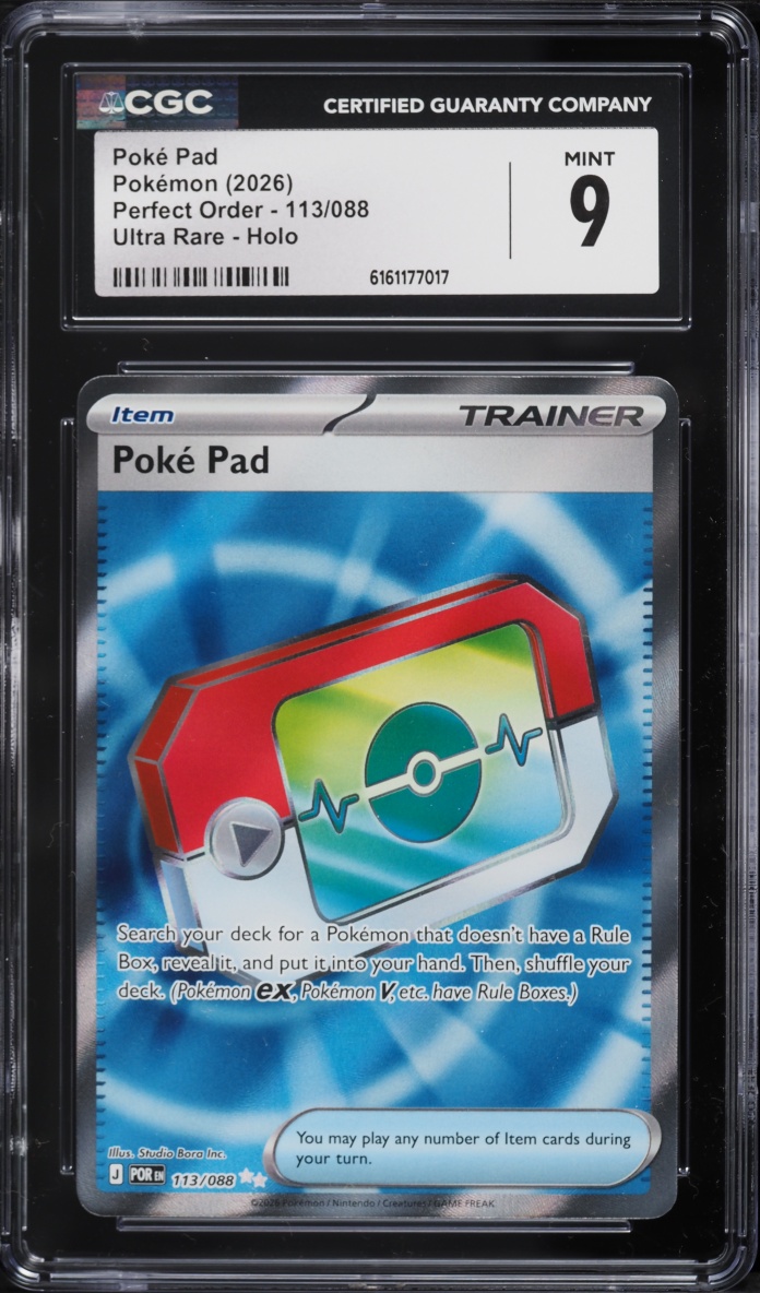 2026 Pokemon Mega Evolution Perfect Order Ultra Rare Holo Poke Pad #113 CGC 9 MINT