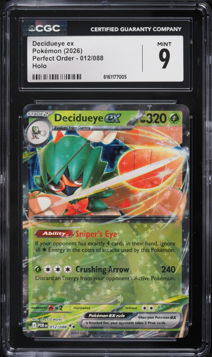 2026 Pokemon Mega Evolution Perfect Order Holo Decidueye ex #012 CGC 9 MINT
