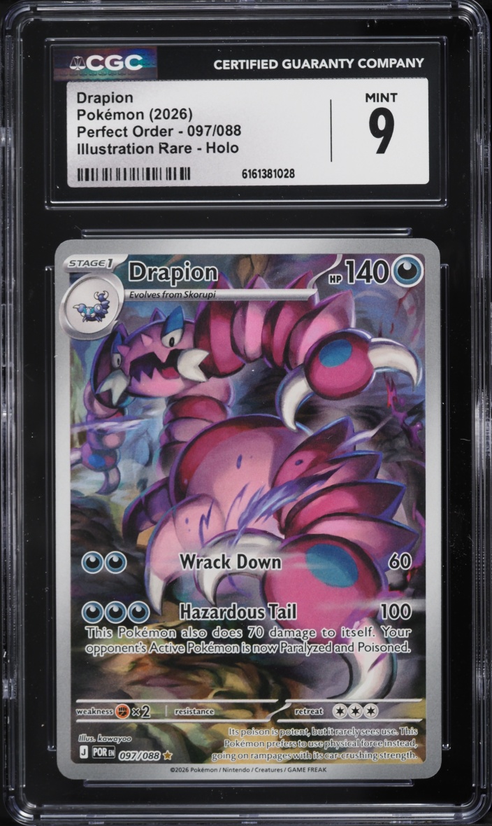 2026 Pokemon Mega Evolution Perfect Order IR Drapion #97 CGC 9 MINT