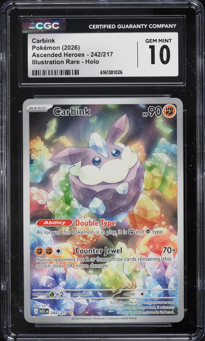 2026 Pokemon Mega Evolution Ascended Heroes IR Carbink #242 CGC 10 GEM MINT