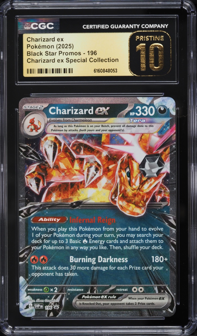 2025 Pokemon Scarlet & Violet Promo Special Collection Holo Charizard EX #196 CGC 10 PRISTINE