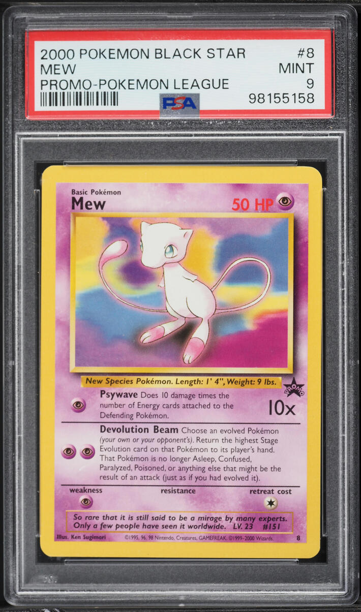 2000 Pokemon League Black Star Promo Mew #8 PSA 9 MINT