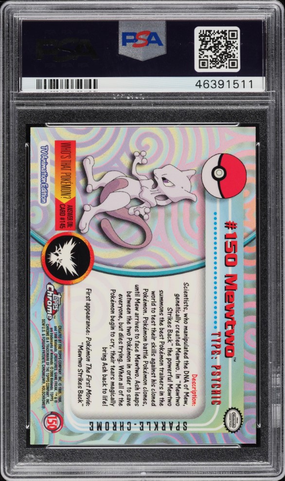 2000 Topps Chrome Pokemon Series 2 Sparkle Mewtwo #150 PSA 10 GEM MINT
