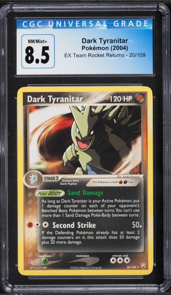 2004 Pokemon EX Team Rocket Returns Dark Tyranitar #20 CGC 8.5 NM-MT+