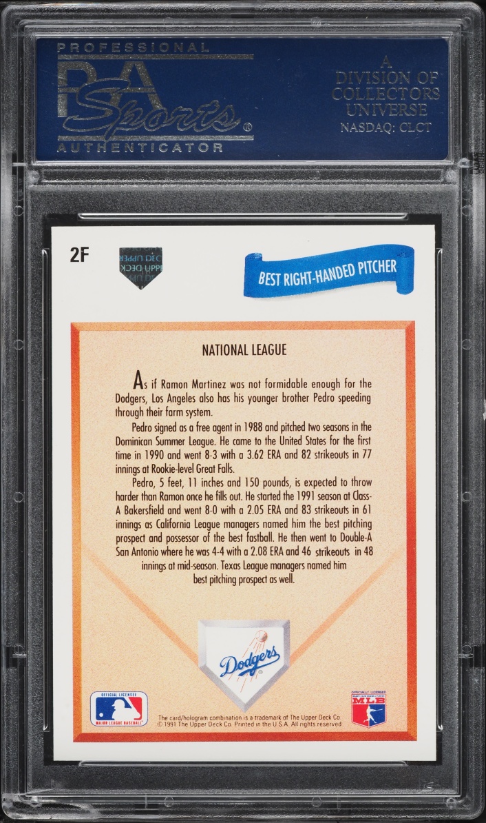 1991 Upper Deck Final Edition Pedro Martinez ROOKIE #2F PSA 10 GEM MINT