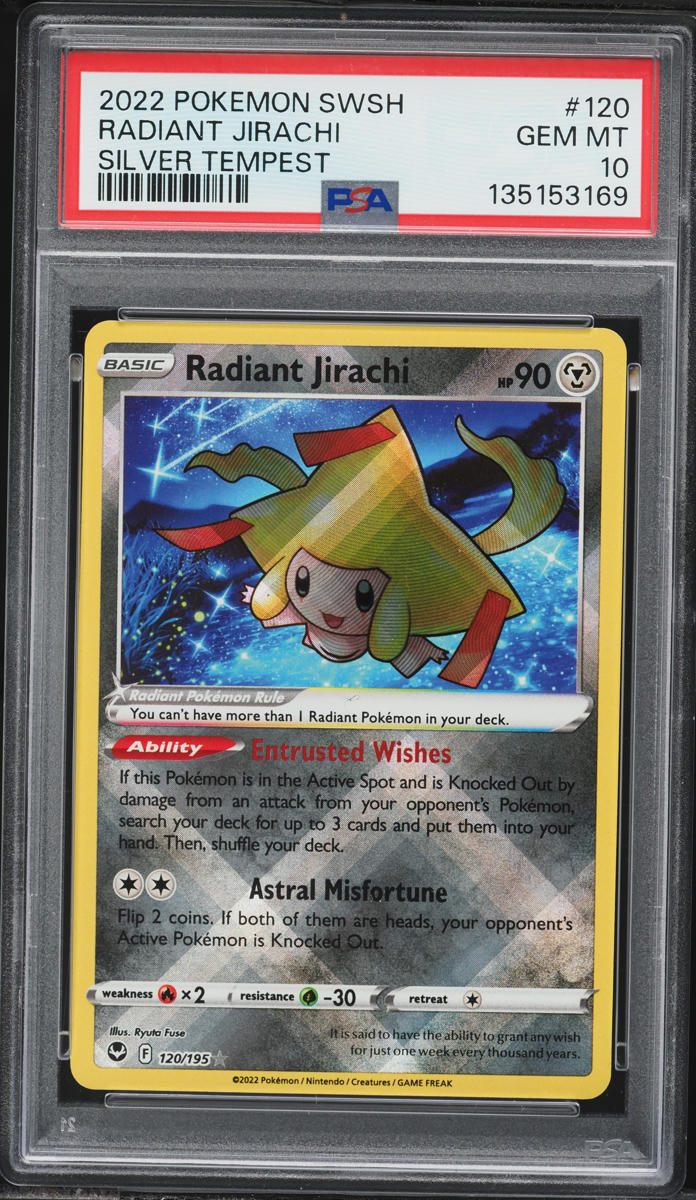 2022 Pokemon Sword & Shield Silver Tempest Radiant Jirachi #120 PSA 10 GEM MINT