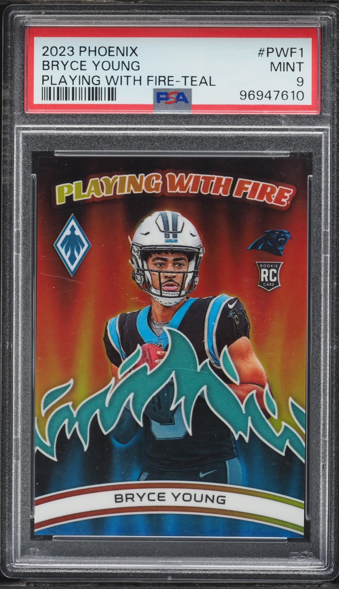 2023 Panini Phoenix Playing With Fire Teal Bryce Young ROOKIE /125 #PWF-1 PSA 9 MINT