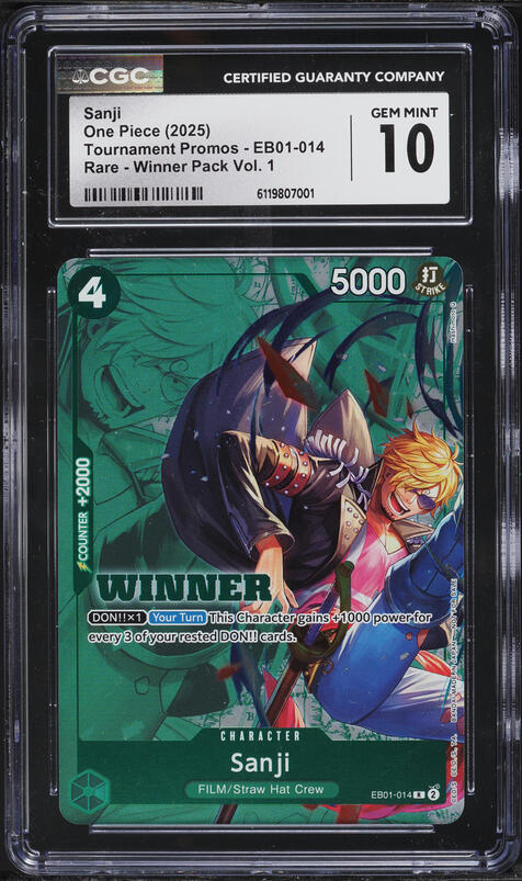 2025 One Piece Promo Winner Pack Volume 1 Sanji #EB01-014 CGC 10