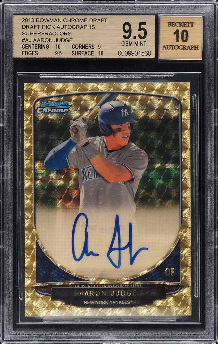 2013 Bowman Chrome Superfractor Aaron Judge ROOKIE AUTO 1/1 #AJ BGS 9.5 GEM MINT