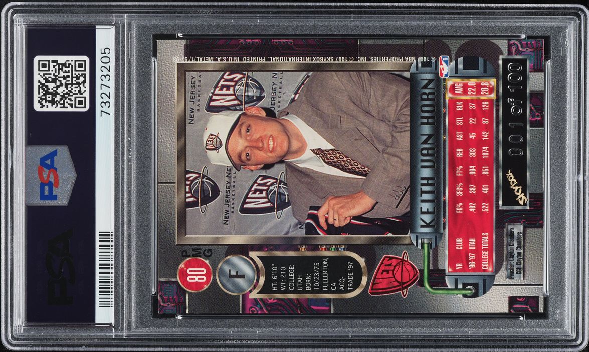 1997 Metal Universe Precious Metal Gems Keith Van Horn PMG GREEN 1/10 PSA 6.5