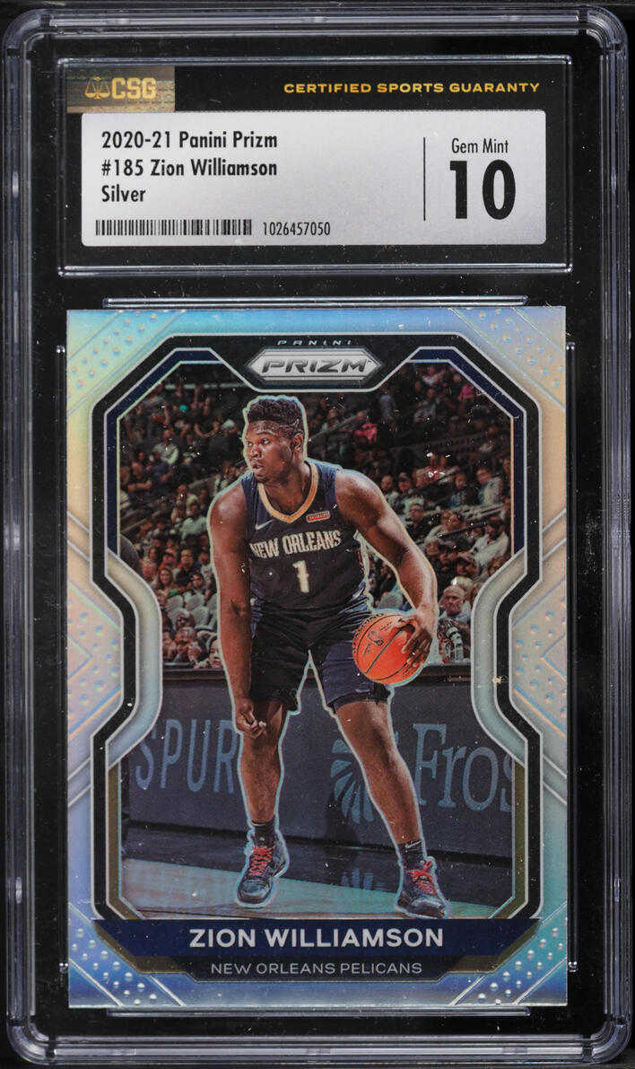 202O Panini Prizm Silver Zion Williamson #185 CSG 10 GEM MINT