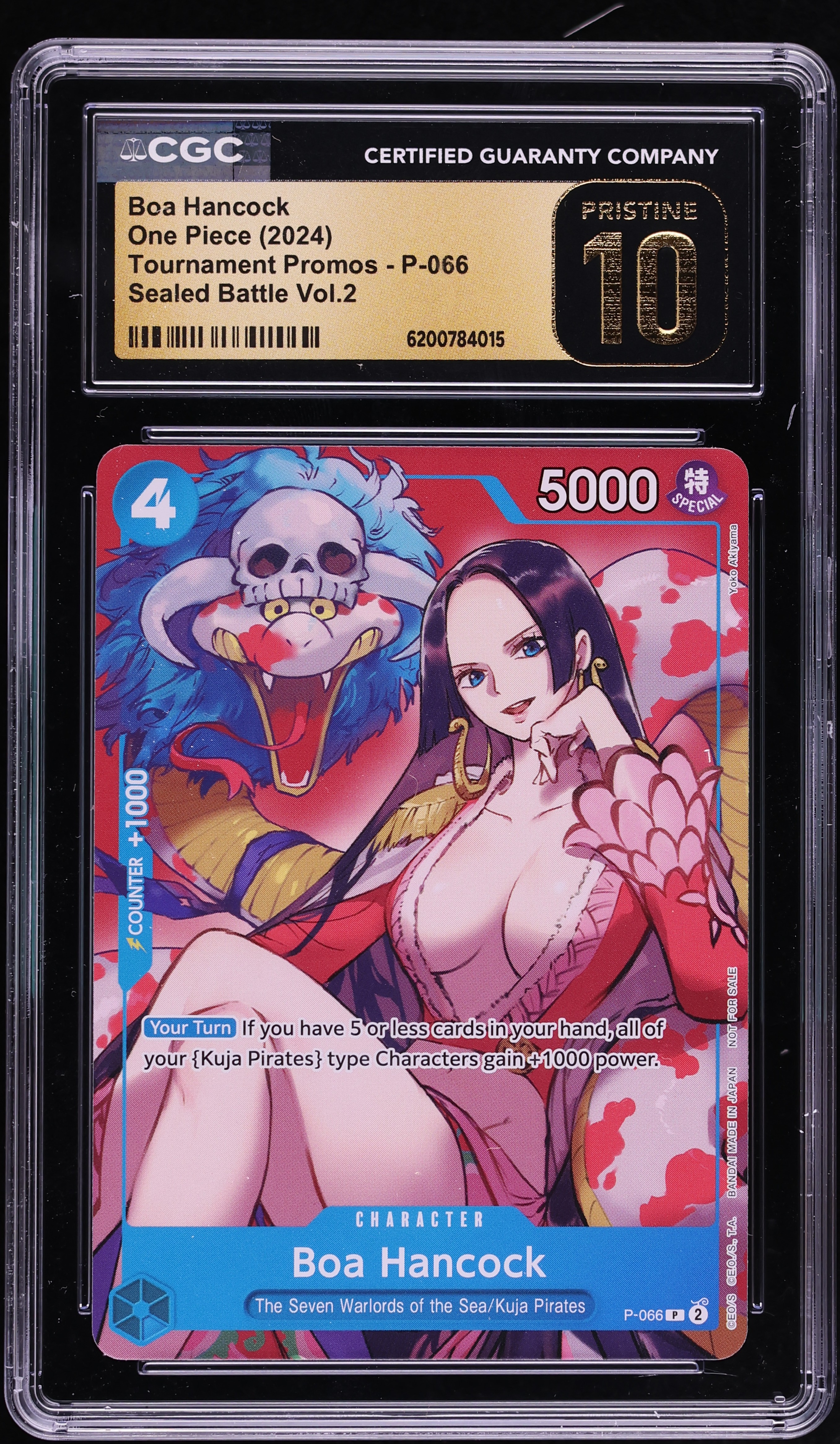 2024 One Piece Tournament Promo Sealed Battle Vol.2 Boa Hancock #P-066 CGC 10 PRISTINE