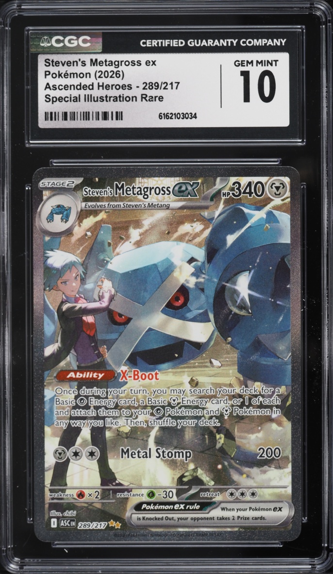 2026 Pokemon Mega Ascended Heroes SIR Steven's Metagross EX #289 CGC 10 GEM MINT