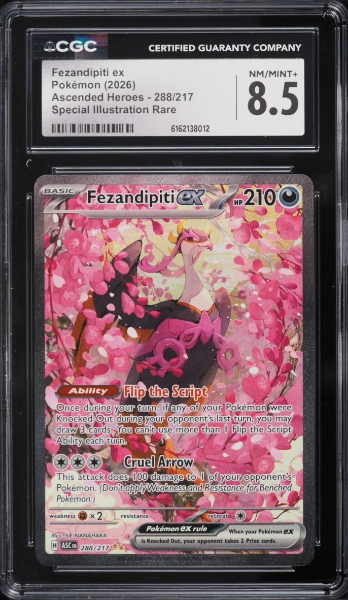 2026 Pokemon Mega Evolution Ascended Heroes SIR Fezandipiti ex #288 CGC 8.5 NM-MT+