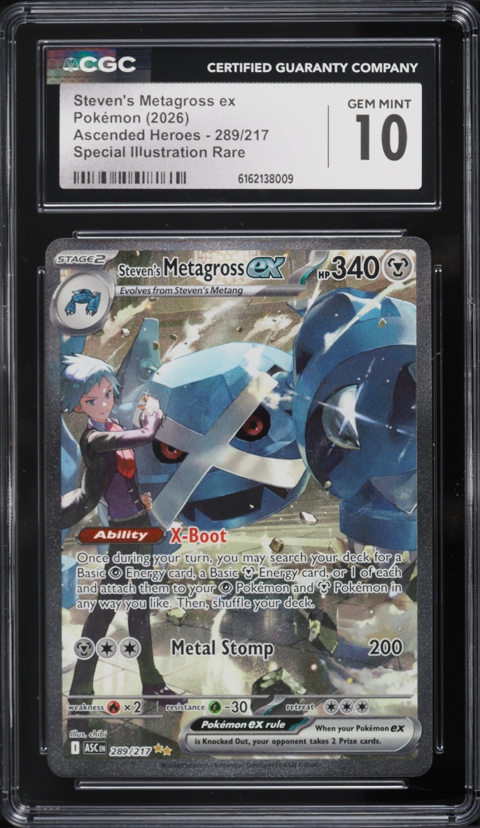 2026 Pokemon Mega Evolution Ascended Heroes SIR Steven's Metagross EX #289 CGC 10 GEM MINT