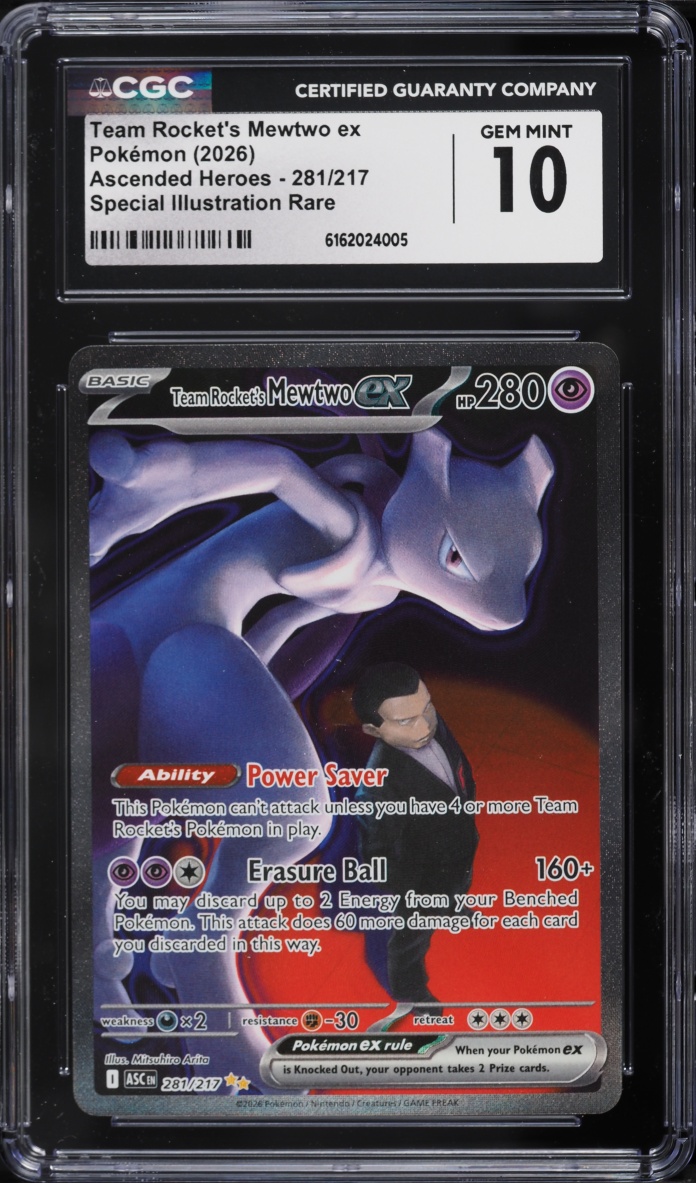 2026 Pokemon Mega Evolution Ascended Heroes SIR Team Rocket's Mewtwo Ex #281 CGC 10 GEM MINT