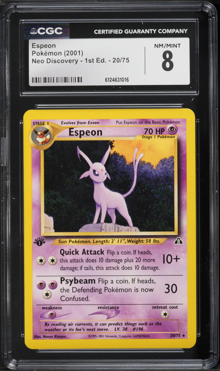 2001 Pokemon Neo Discovery 1st Edition Espeon #20 CGC 8 NM-MT