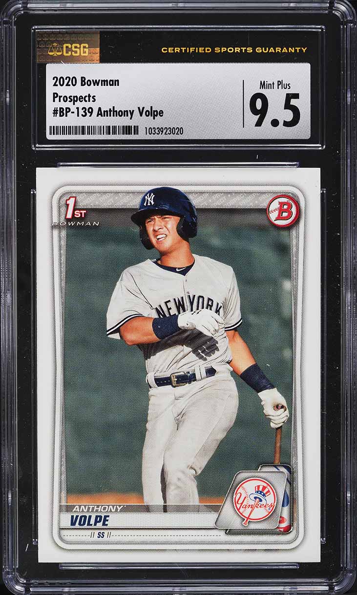 2020 Bowman Chrome Stat Track Anthony Volpe AUTO /99 #STAAVO BGS 9