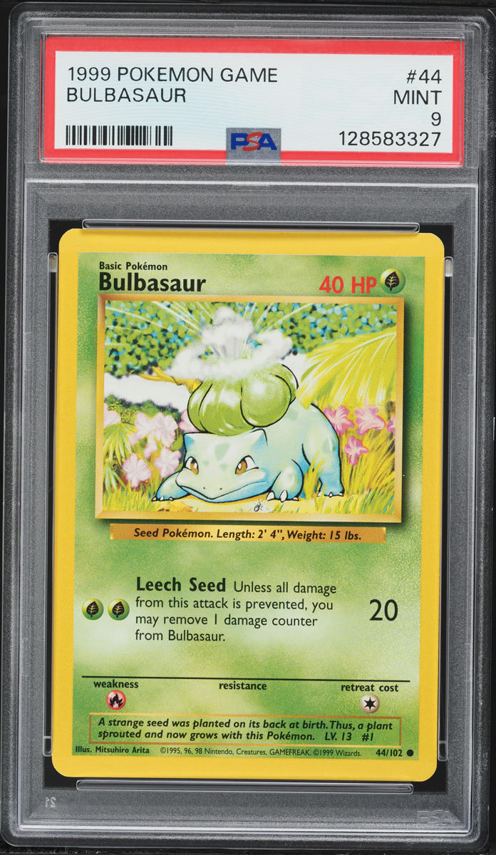 1999 Pokemon Base Set Bulbasaur #44 PSA 9 MINT