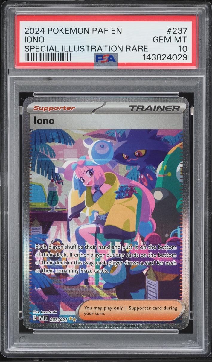 2024 Pokemon Scarlet & Violet Paldean Fates SIR Iono #237 PSA 10 GEM MINT
