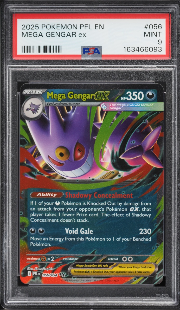 2025 Pokemon Mega Evolution Phantasmal Flames Holo Mega Gengar Ex #56 PSA 9 MINT