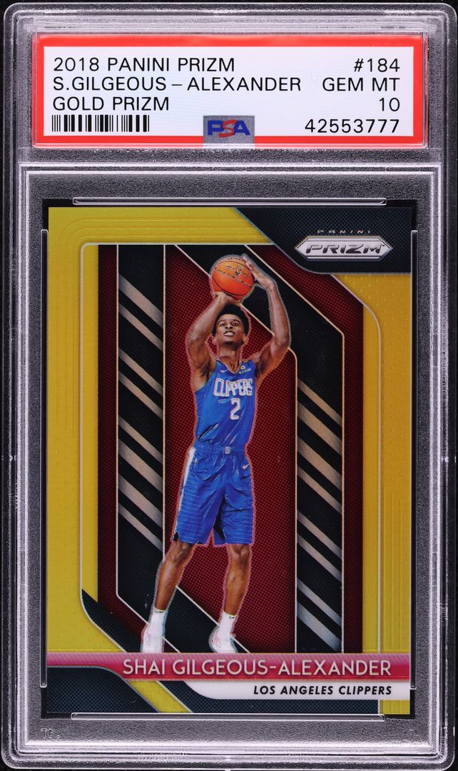 2018 Panini Prizm Gold Shai Gilgeous-Alexander ROOKIE /10 #184 PSA 10 GEM MINT