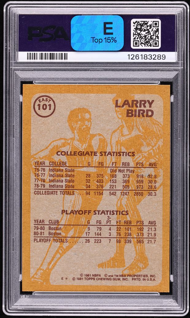 1981 Topps Basketball Larry Bird EAST #101 PSA 10 GEM MINT