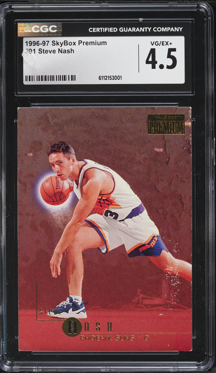 1996 Skybox Premium Steve Nash ROOKIE #91 CGC 4.5 VGEX+