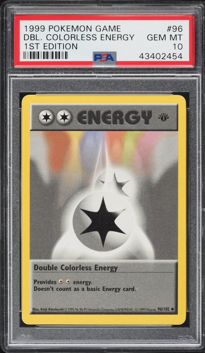 1999 Pokemon Base Set Shadowless 1st Edition Double Colorless Energy #96 PSA 10 GEM MINT