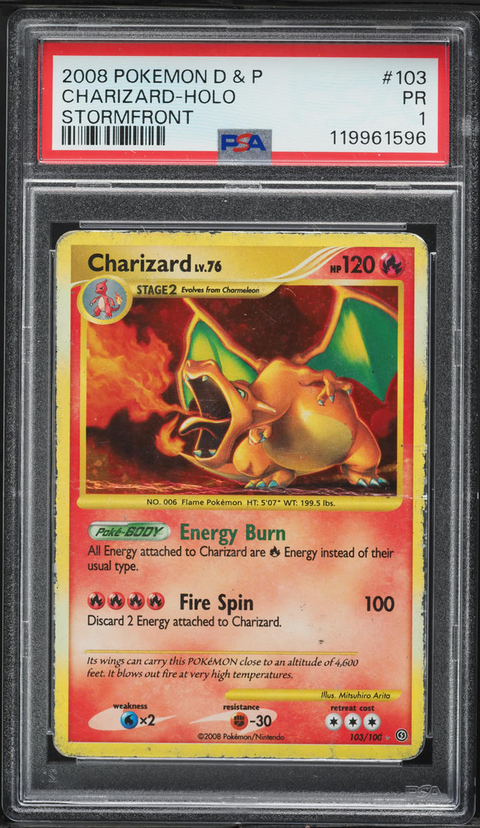 2008 Pokemon Diamond & Pearl Stormfront Holo Charizard #103 PSA 1 PR