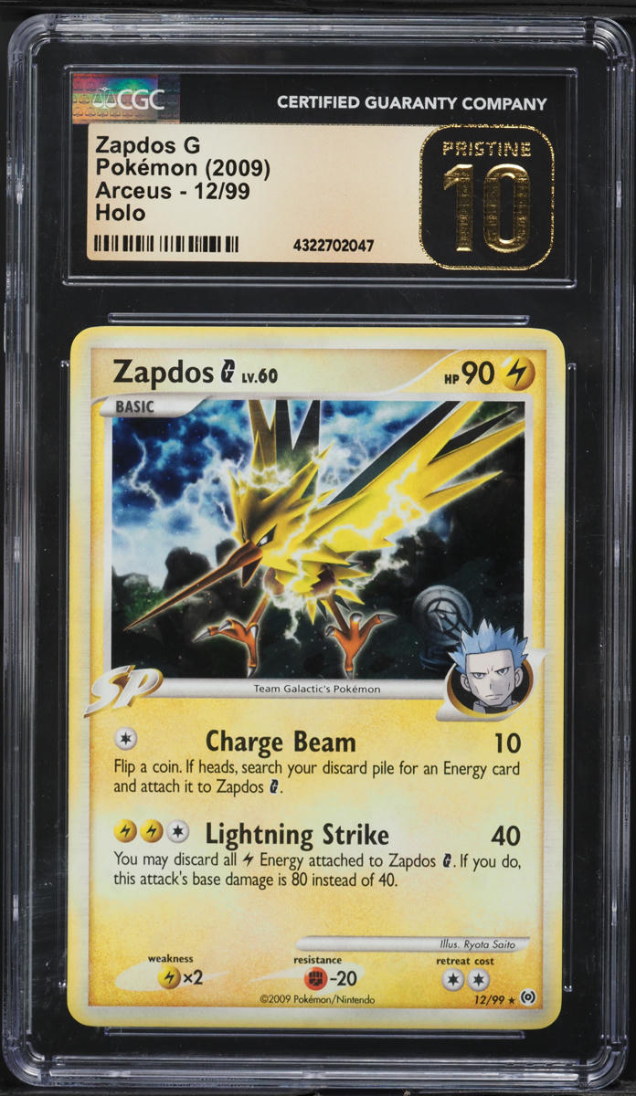 2009 Pokemon Platinum Arceus Holo Zapdos G #12 CGC 10 PRISTINE