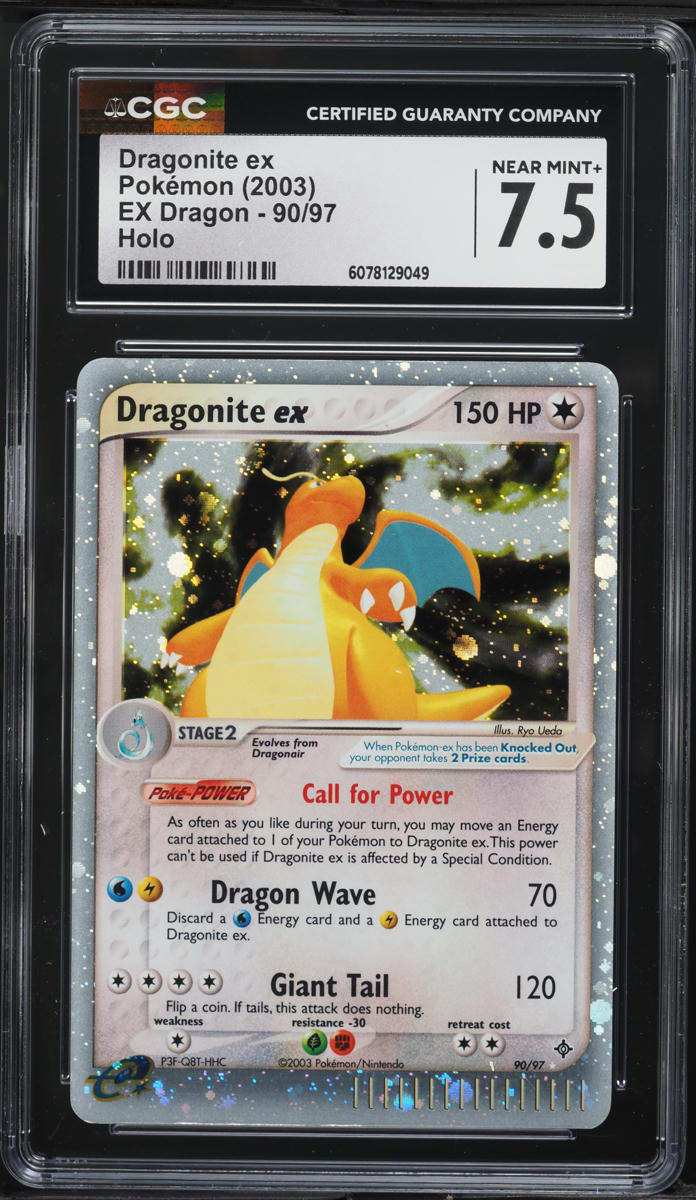 2003 Pokemon EX Dragon Holo Dragonite EX #90 CGC 7.5 NRMT+