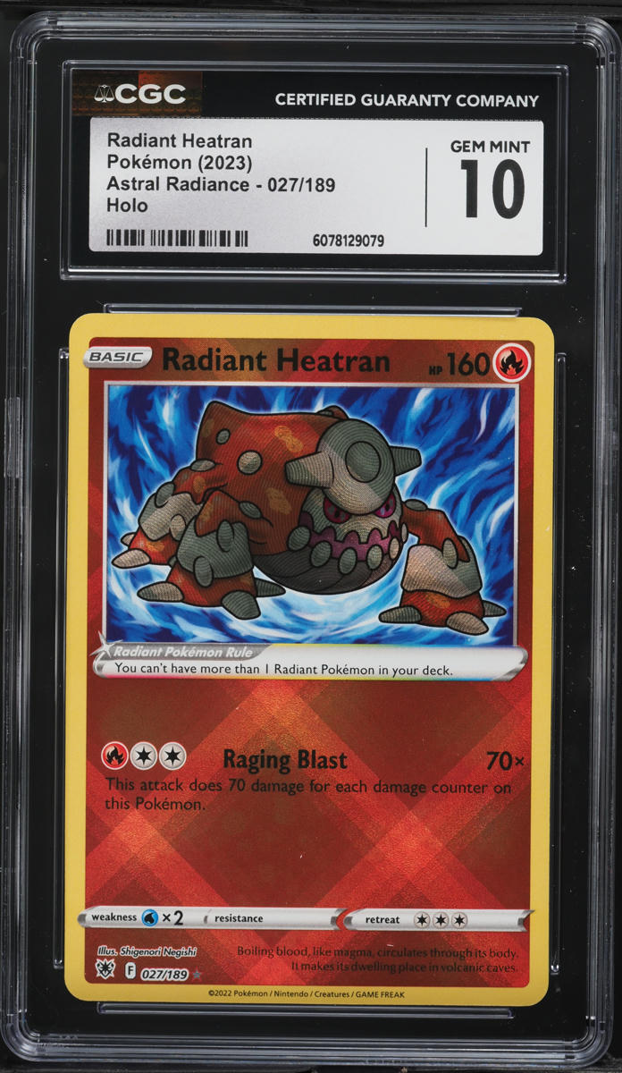 2022 Pokemon Sword & Shield Astral Radiance Holo Radiant Heatran #27 CGC 10 GEM