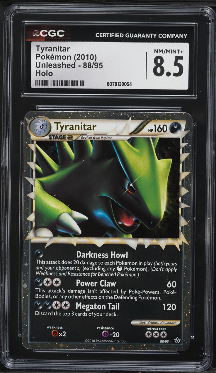 2010 Pokemon HeartGold & SoulSilver Unleashed Holo Tyranitar #88 CGC 8.5 NM-MT+