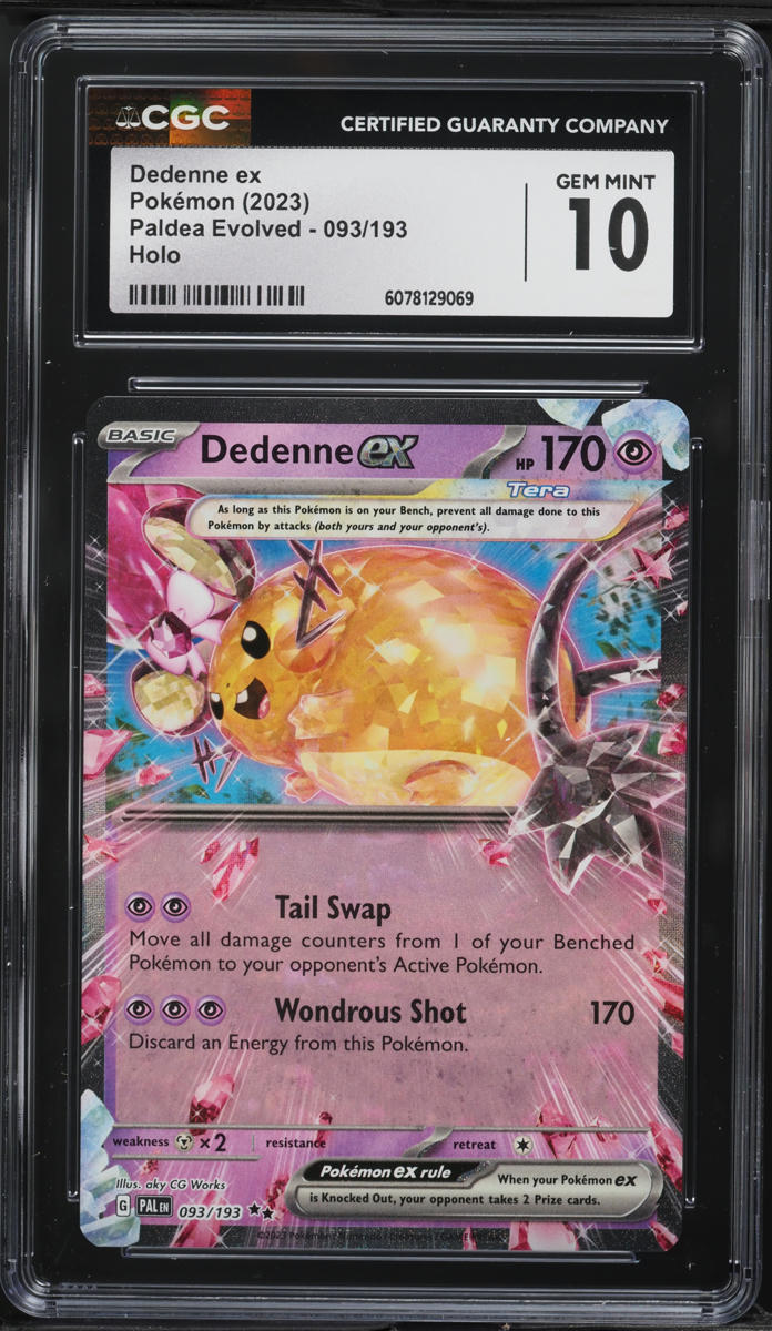 2023 Pokemon Scarlet & Violet Paldea Evolved Holo Dedenne ex #93 CGC 10 GEM MINT