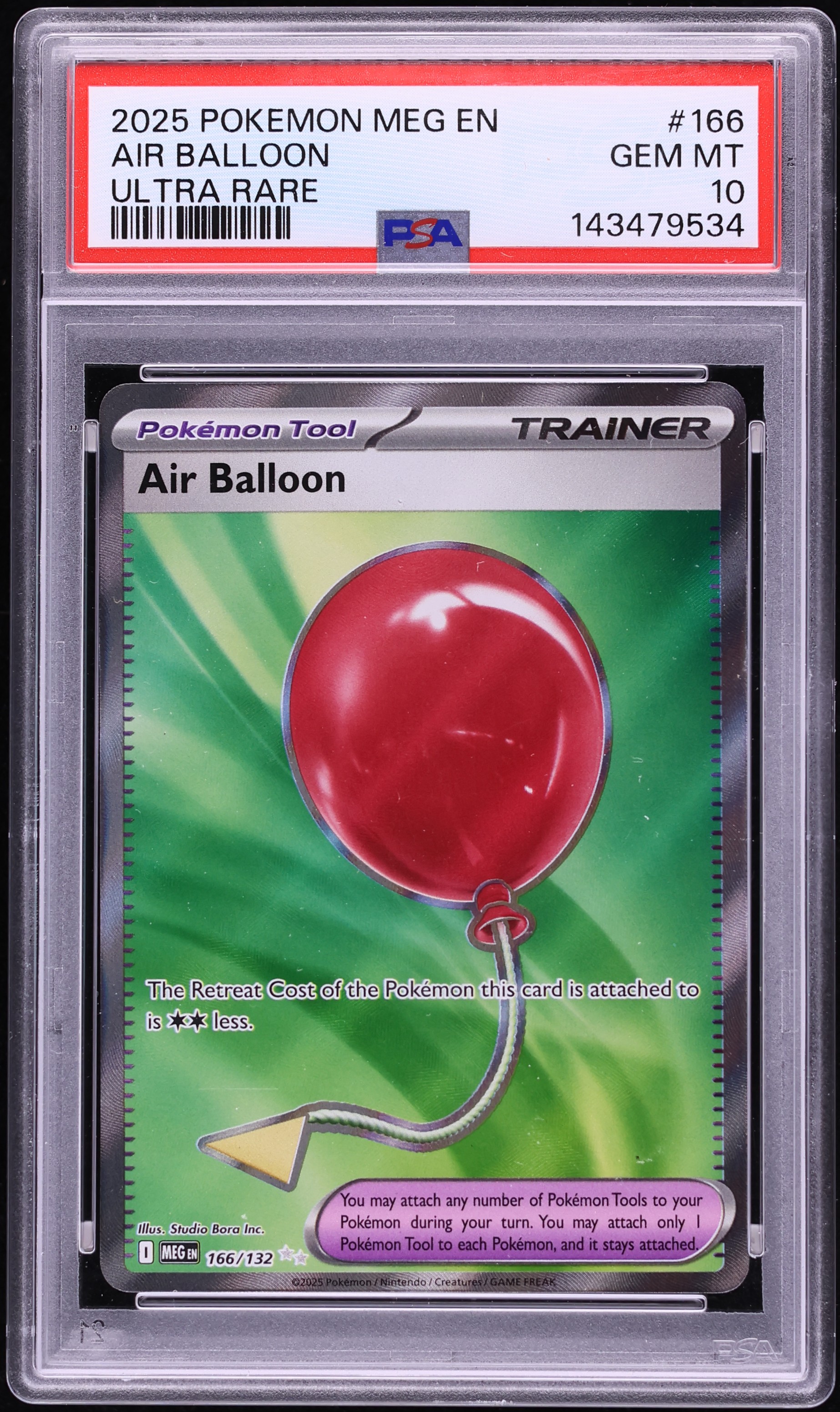 2025 Pokemon Mega Evolution Full Art Air Balloon #166 PSA 10 GEM MINT