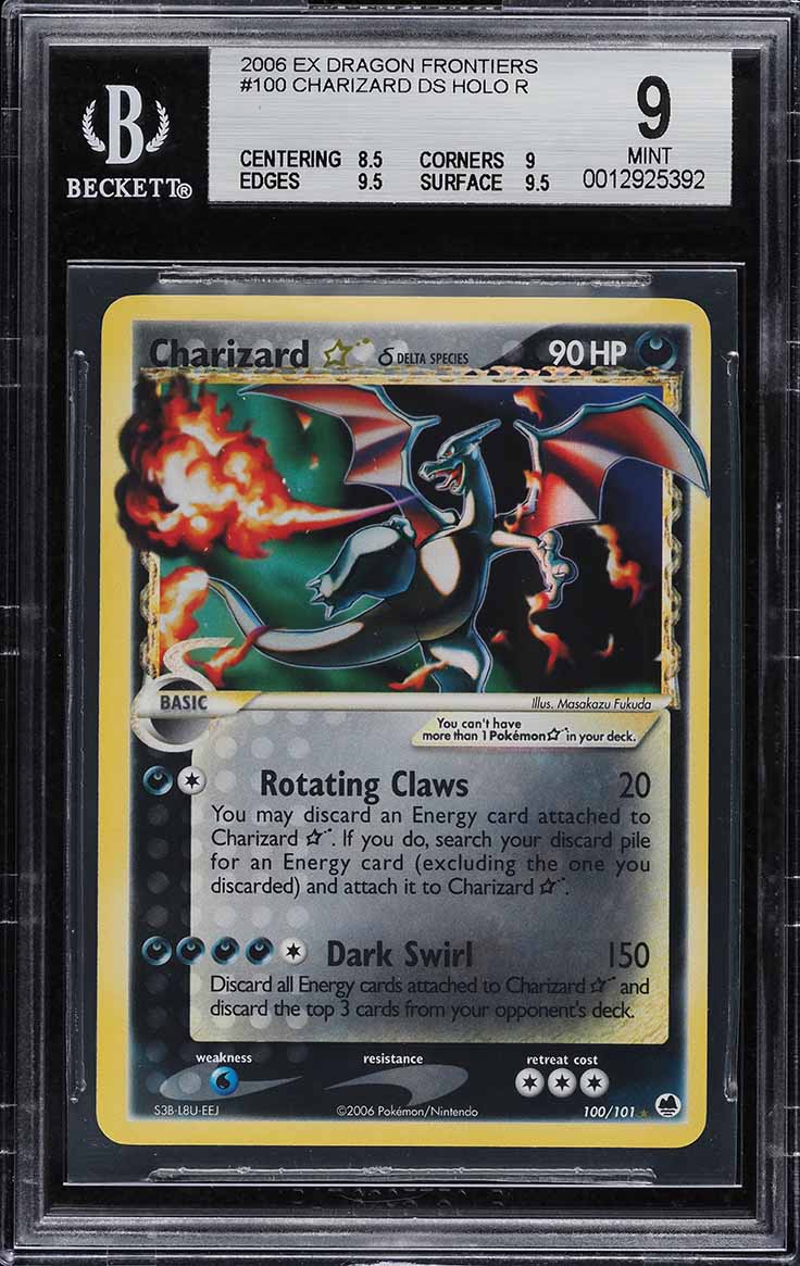 2006 Pokemon EX Dragon Frontiers Holo Charizard Gold Star #100 BGS 9 MINT