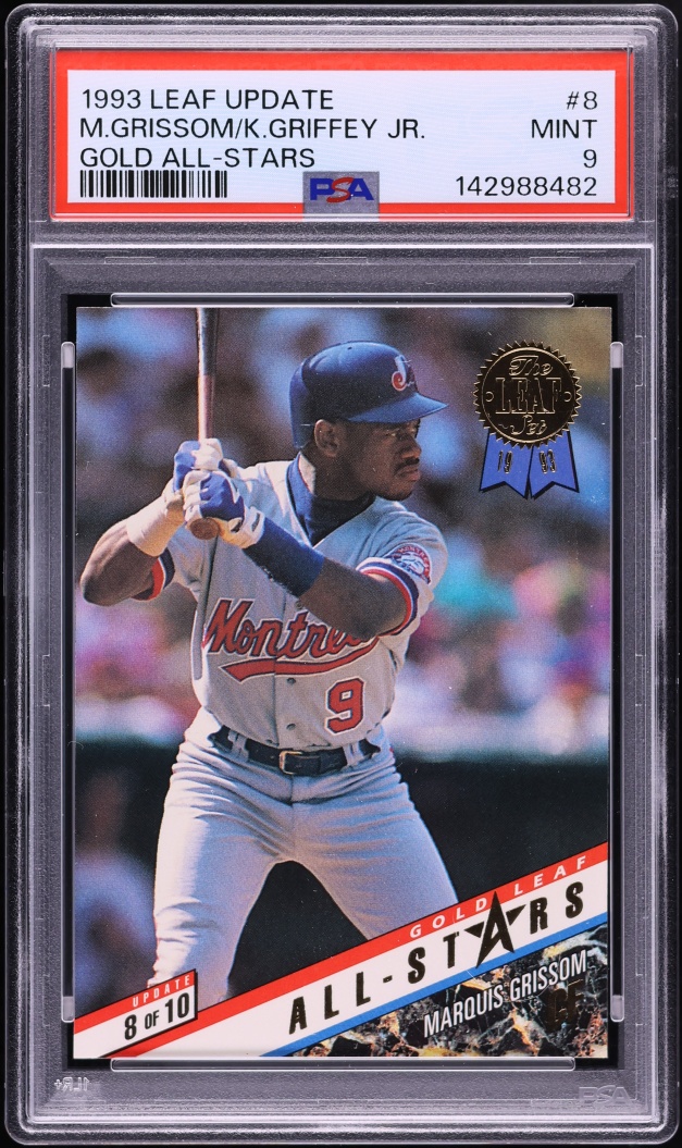 1993 Leaf Update Gold All Stars Ken Griffey Jr. & Marquis Grissom #8 PSA 9 MINT
