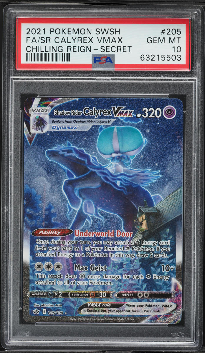 2021 Pokemon SWSH Chilling Reign Alt Art Shadow Rider Calyrex VMAX #205 PSA 10 GEM MINT